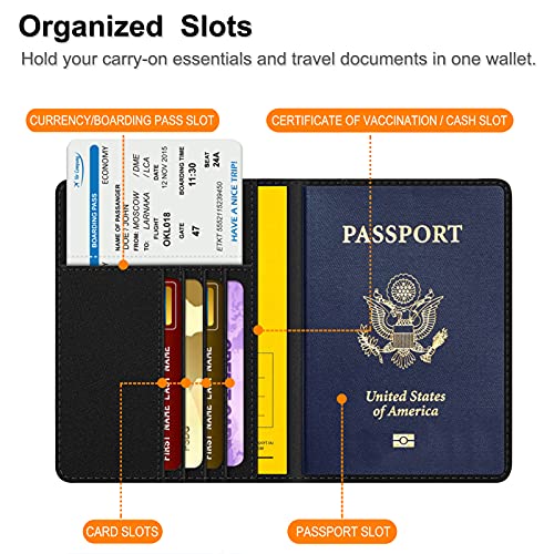 Image of FINTIE Passport Holder, Slim Travel Wallet RFID Blocking Card Case Cover Passport Cover Protector Essentials with Credit Card Slots for Women /Men | Slim