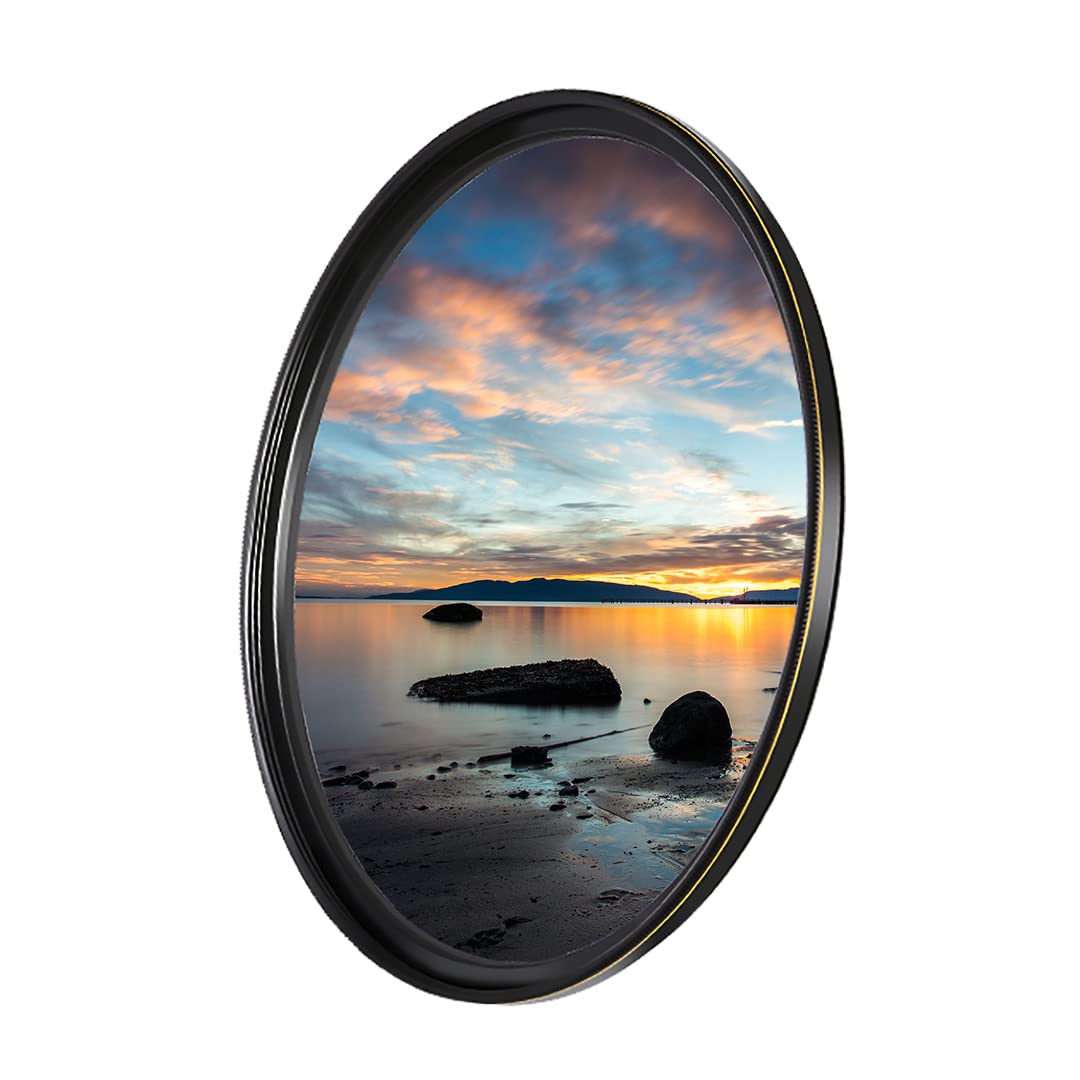 Haida 52 mm ND64 Filter, 6 Blenden, Graufilter, mehrfach beschichtet, Objektivfilter mit goldenem Außenring