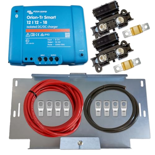 Impulse Innovation Ladebooster-Set Orion-Tr Smart 12/12-18 | DC-DC Ladebooster 12 V 18 A isoliert | 6 m Kabelsatz 16 mm Kupfer | Batteriehalter für Wohnmobil Camper EURO6