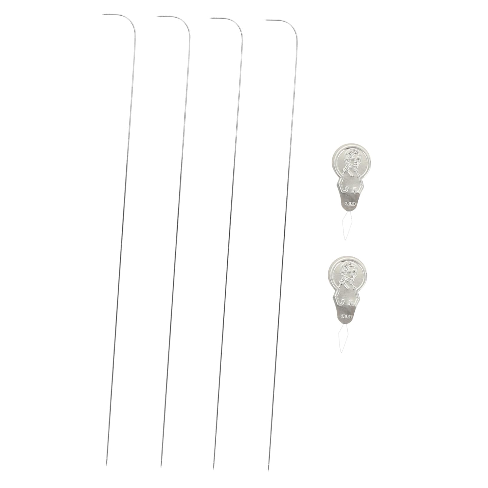 DOITOOL 2 Sets Beading Needle Stitch for Yarn Hand Sewing Accessories Circular Knitting Small Arts Crafts Supplies Bead Threading Tool Curved Needles Embroidery Making Big Stainless Steel