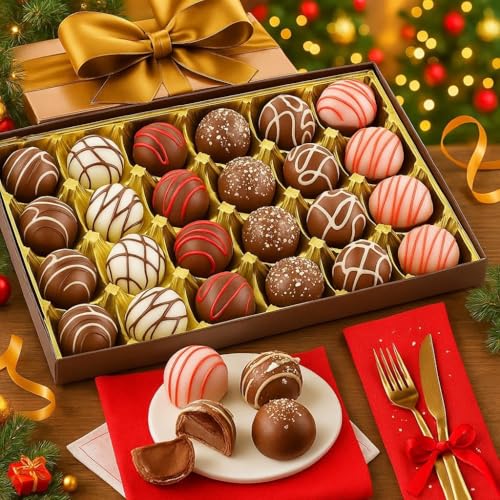 Image of WINNI - Super Deluxe 24 Pcs Truffle Chocolates Gift Pack | Belgian Dark Chocolates Gift | Premium Celebration Chocolate Gift Box For Birthday, Anniversary, Valentine, Partner, Kids, Couple, Girlfriend, Boyfriend, Students, Girls, Boys | Imported Chocolates | Chocolate Bouquet & Hamper | Return Gift