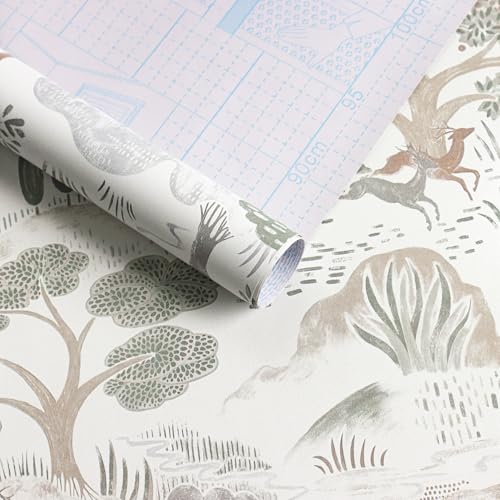 Erfoni 15.7 Inchx197 Inch Forest Wallpaper Boho Peel And Stick Wallpaper Green/Brown/White Contact Paper Self Adhsive Peel And Stick Contact Paper Diy Removable Wallpaper For Bedroom Kids Nursery Decor thumb #7