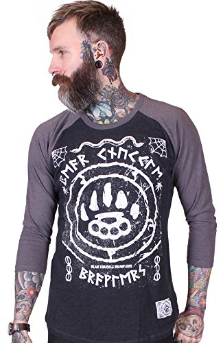 BKB - Camiseta de manga larga - para hombre gris Carbón / Negro Small