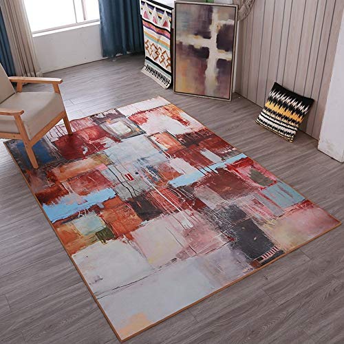 Tapis de chambre rétro MU au motif artistique pour créer un salon chaleureux