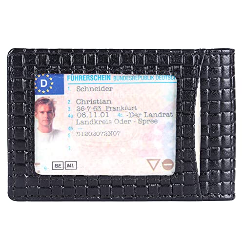 Image of Brooklyn Bridge Genuine Leather Money Clip Wallet for Men Matt VT Black - Premium Slim RFID Protected Wallet with Cash Clip & Multiple Card Slots, Stylish Front Pocket Design, Gift for Men