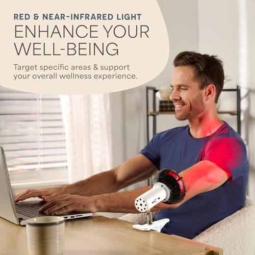 Image of LifePro Red Light Therapy Lamp - Infraglow Infrared Red Light Therapy Bulb with 660nm and 850 nm Wavelength -18 LEDs & Clip-On Lamp - at Home Infrared Bulb for Daily Wellness and Relaxation