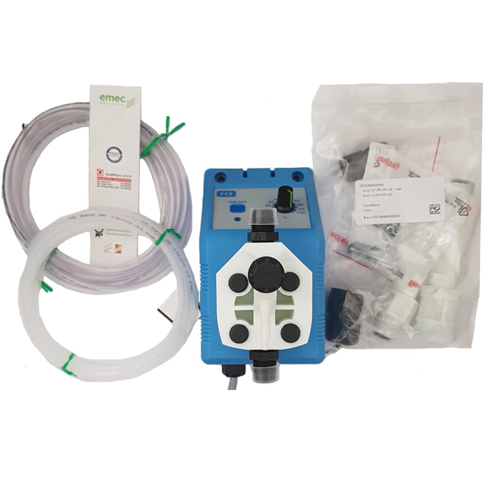 AcquaHOME® Pompa Dosatrice Elettromagnetica EMEC mod. FCE 1022 FP 230VAC - Dosaggio Prodotti Chimici Costante, 2,2 L/H - 10 BAR, con Regolazione della Velocità