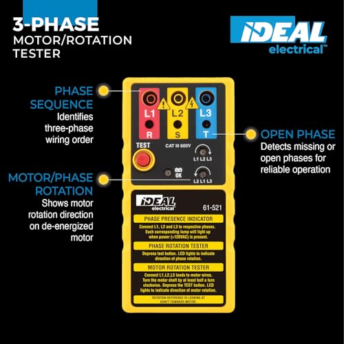 Image of Ideal Electrical 3-Phase Motor Rotation Tester, Electrical Tester