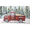 Primitives by kathy red truck and evergreen trees rug  urban country home decor
