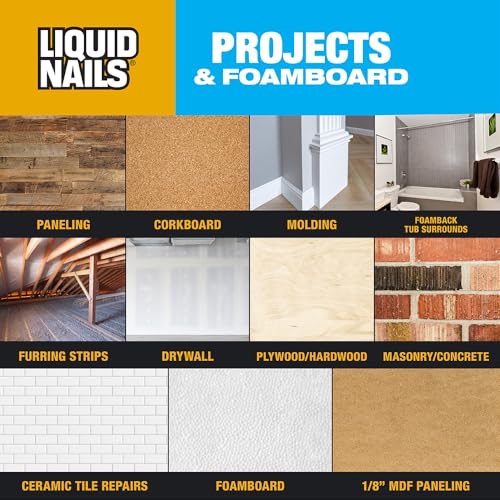 Image of Liquid Nails Latex Projects 10 oz Off-White Interior Projects and Foamboard Adhesive