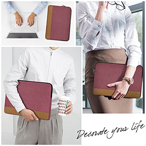 Image of Laptop Sleeve 15-15.6 Inch Tear-Resistant Laptop Case for Men Women Waterproof Laptop Bag with Accessory Bag, Pink