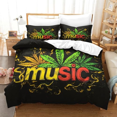 Parure de Lit Microfibre 220x240 Housse de Couette 3D Confortable et Résistante King