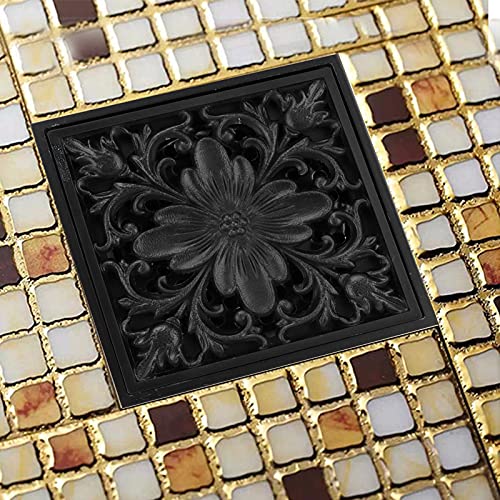 Drain de sol pour douche cuisine en cuivre anti-odeur motif vintage 10cm - 5