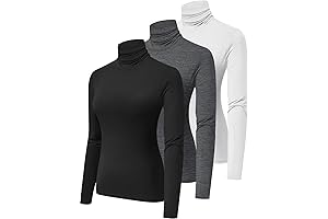 Premium 3-Pack Turtleneck Long Sleeve Baselayer for Women