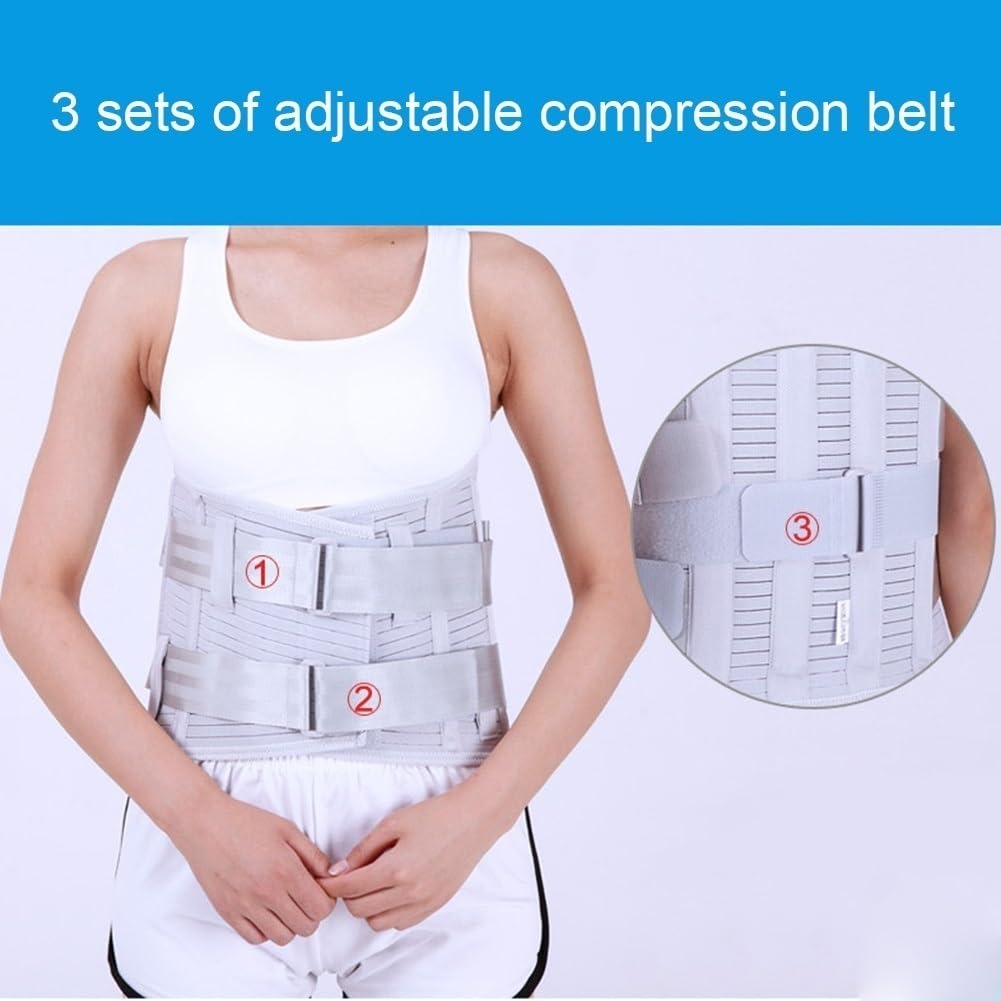 Cinturón De Soporte Lumbar, Refuerzo Lumbar con Tiras De Aluminio Curvadas, Paneles De Malla Transpirable, Correas De Gancho Y Bucle Ajustables Dobles (Size : XL)