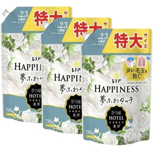 【3個セット】 レノアハピネス 夢ふわタッチ ホワイトティーの香り 詰め替え 720ml 3個