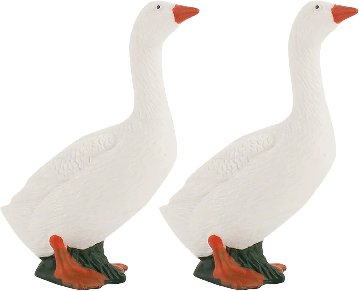 Ipetboom 2PCS Mini Resin Goose Figurines, Tiny Animal Statue for Dollhouse