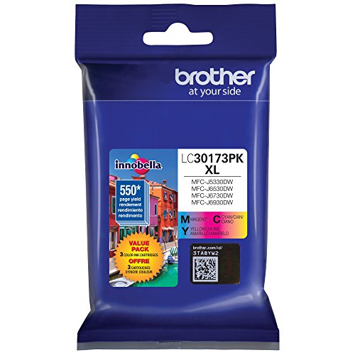 Brother Printer Lc30173Pk High Yield Xl 3 Pack Ink Cartridges- 1 Ea: Cyan/Magenta/Yellow Ink #TOP1