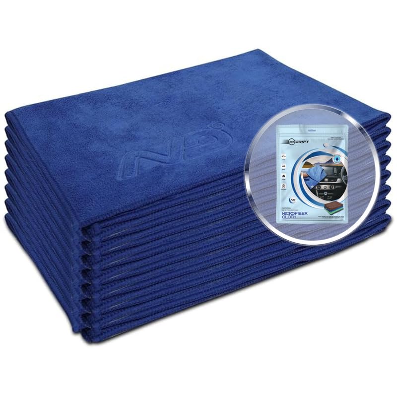 Image of Neodrift '400 GSM' Microfiber Cloth (Size - 40X60 Cm)(Set of 8 PC)(Colour - Blue)(Ultra Soft Cleaning Cloth for Car, Bike - Polishing, Detailing, Highly Absorbent)