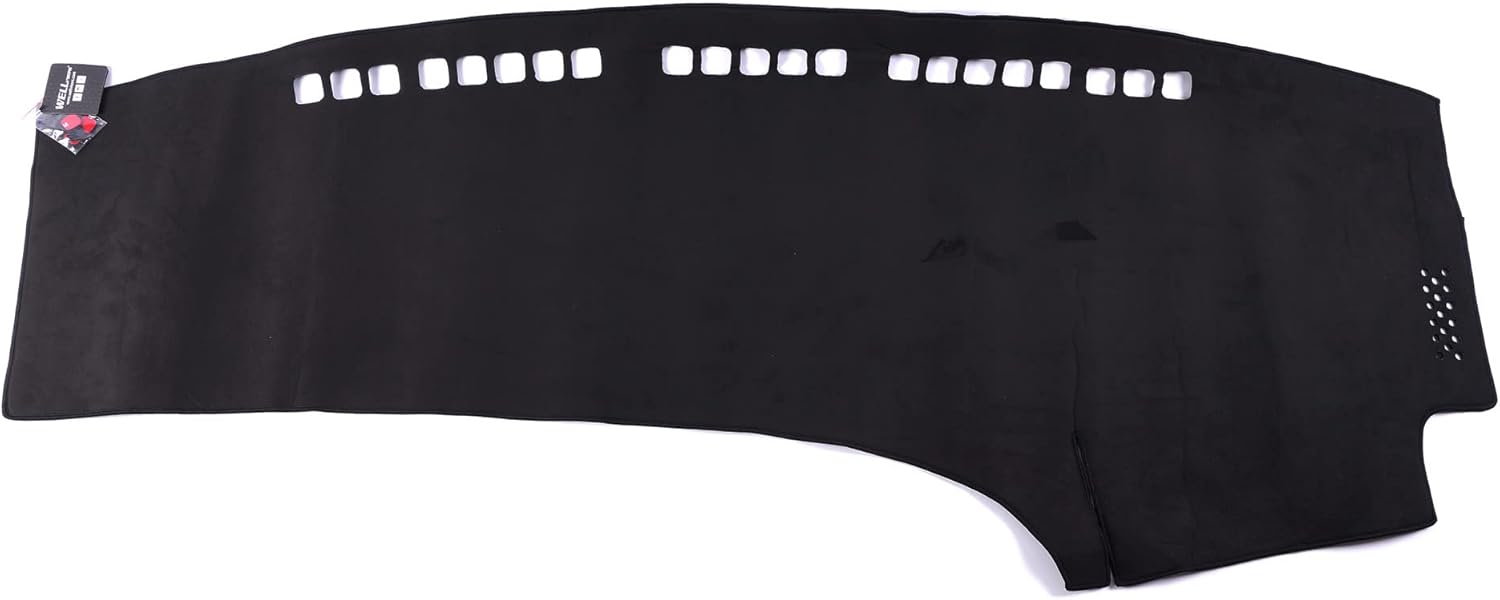 Wellvisors Dash Mat Dashboard Cover Compatible with Ford 1997-2007 E150 E250 Suede Black