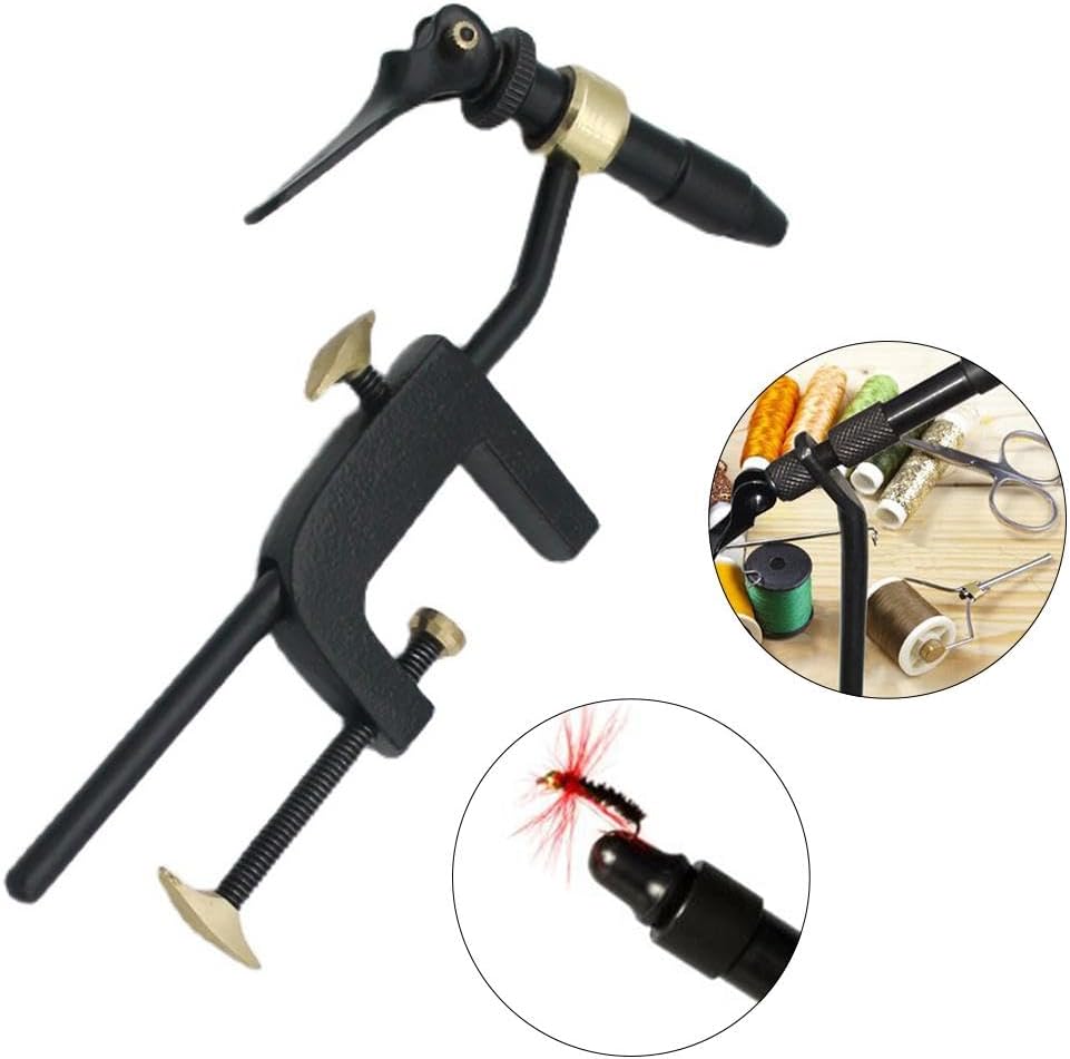 360 Rotation Rotary Fly Tying Vise - Steel Material - Clamp Hooks Firmly - Handy Tool for DIY Lure Making - Fishing Accessory for Beginners and Travellers