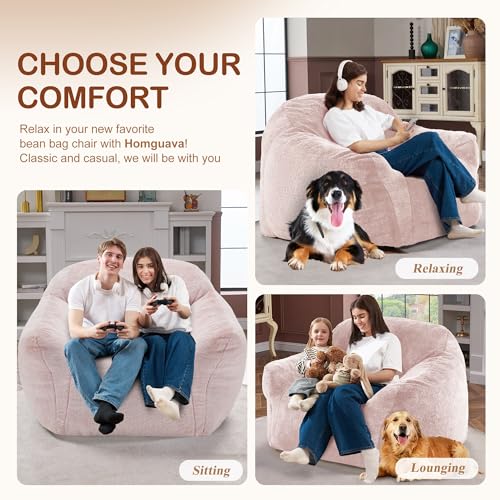 Image of Homguava Giant Bean Bag Chairs for Adults,Large Bean Bag Couch with Arms