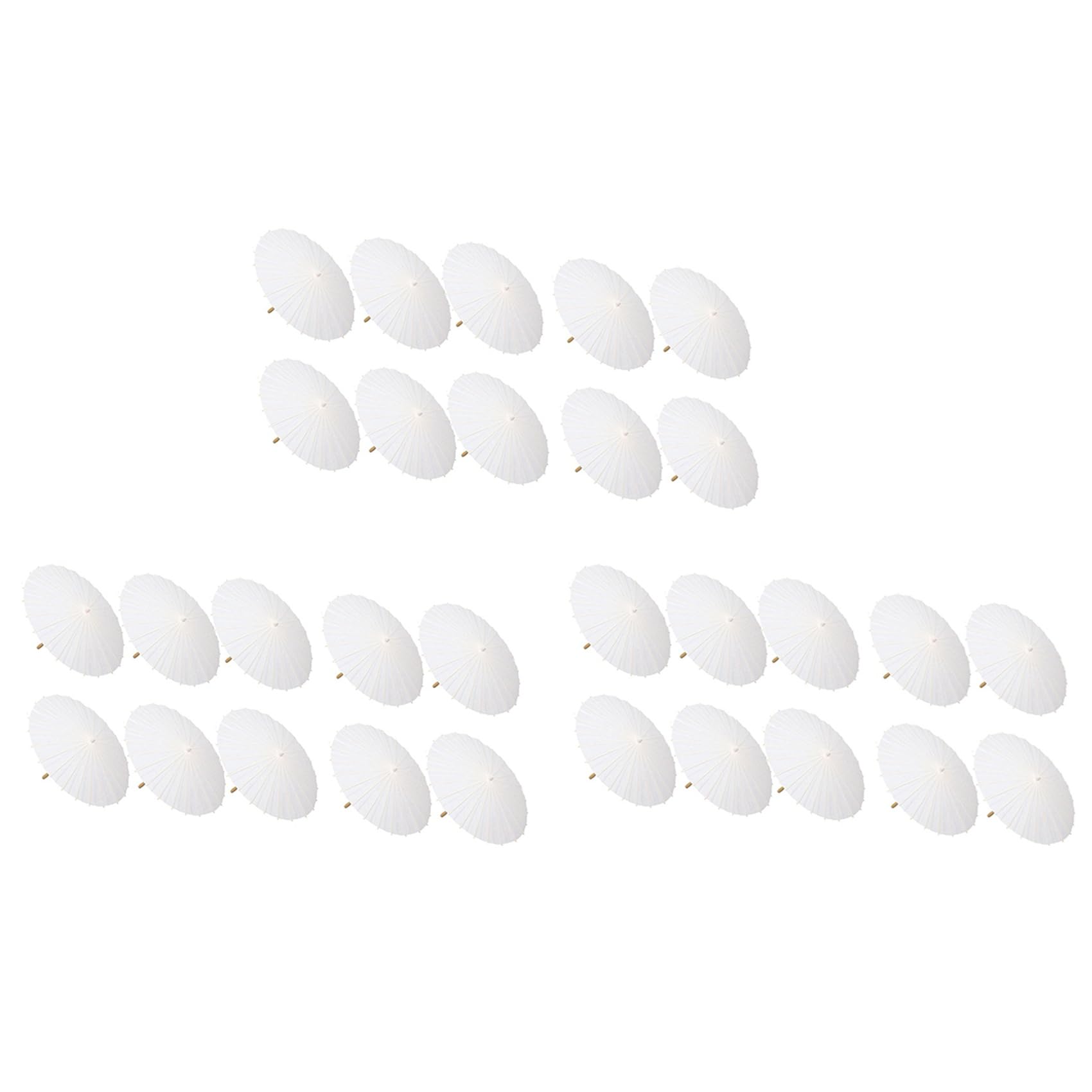 Hndhbfgrt 30PCS Paper Parasol Wedding Umbrella Party Favor Bamboo Umbrellas for Bridal Shower Centerpieces Photo Props 23.6Inch