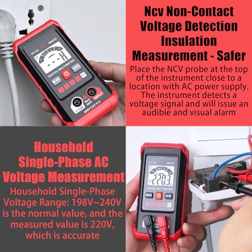 Image of XIRUJNFD Smart Digital Multimeter HT123 TM-510 4000 Counts, Automatic Voltage Tester With Non-Contact Voltage for AC /DC (1)
