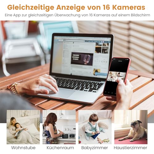 litokam Little elf Überwachungskamera, Babyphone mit Kamera mit Bewegungserkennung, Nachtsicht, Zwei-Wege-Audio, Kamera Überwachung Innen für Hunde, Haustierkamera mit App Kompatibel Alexa