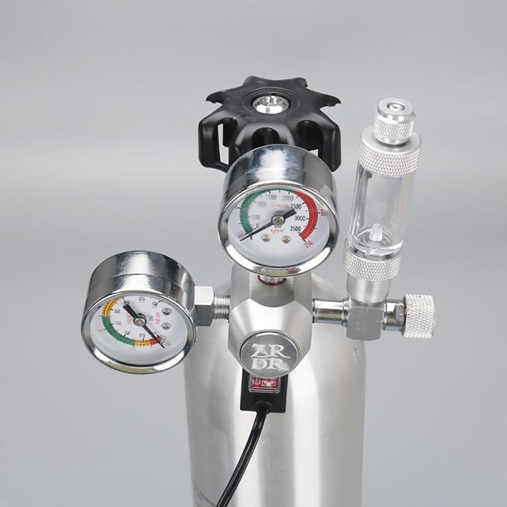 Zawór redukcji ciśnienia CO2, sprzęt do reakcji CO2 do akwarium z zaworem elektromagnetycznym, podwójny manometr System sterowania CO2 (1-2UNF)