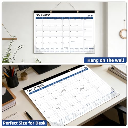 Image of Tcamp Desk Calendar 2026-2027, Large Desktop /Wall Monthly Calendar