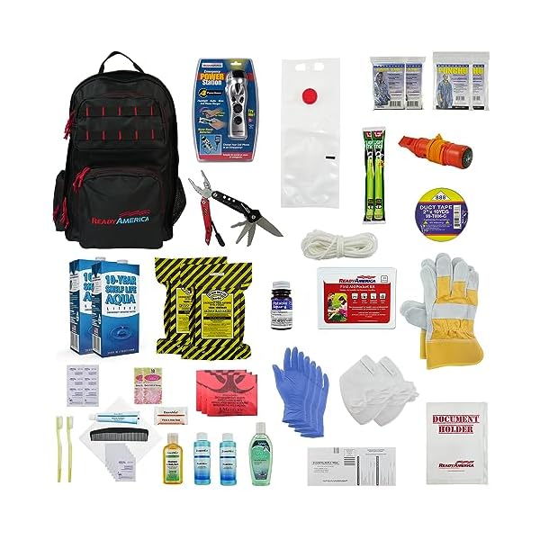 Professional Emergency Survival Kit, 2-Person, 72-Hour, 3-Day Earthquake Emergency Kit Backpack for Disaster Preparedness, Ready America 70481