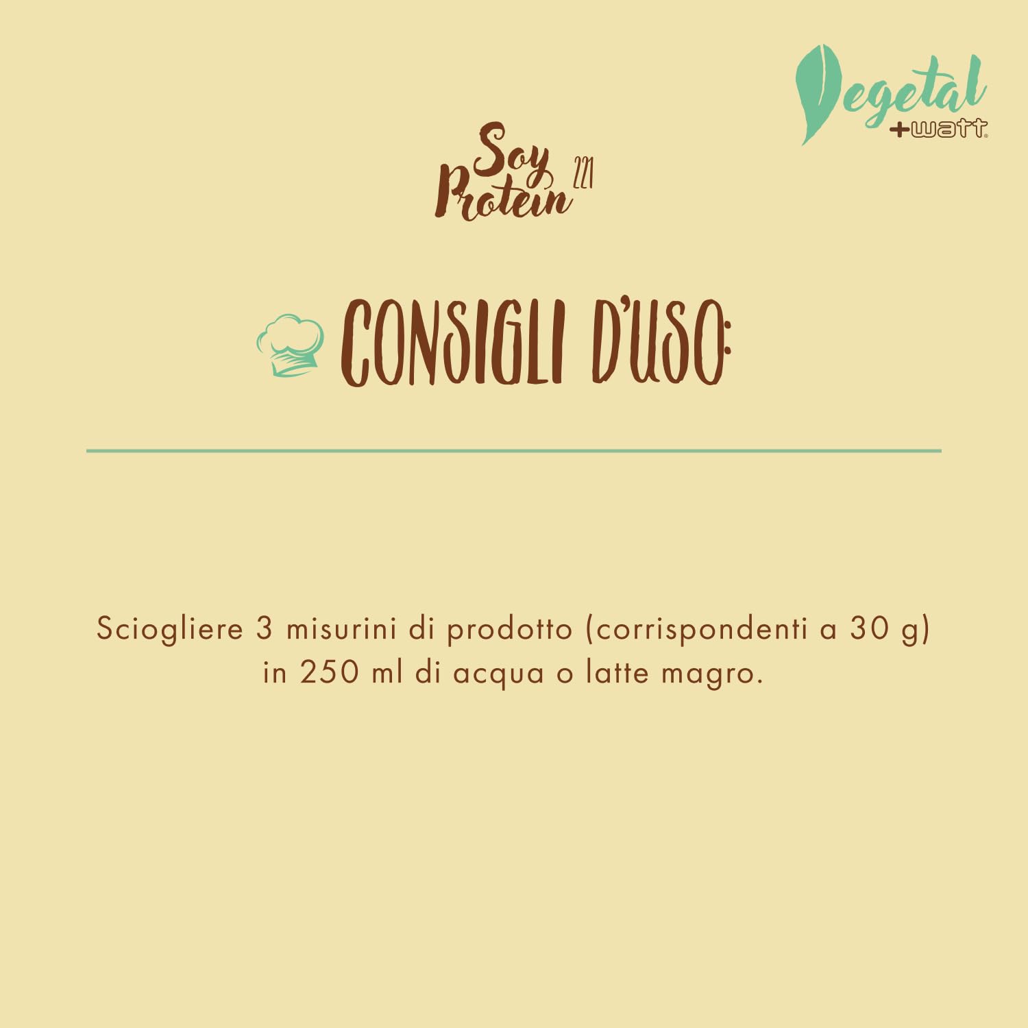 Soy protein 221 Formato 750g - Integratore di Proteine Isolate della Soia con Vitamine - Integratore Gluten Free100% Vegetale - +WATT (Gusto:Cacao)
