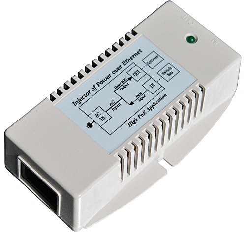 Inyector de energía PoE Tycon Systems TP-POE-HP-48GD 56 VCC Gigabit de alta potencia - Cable de alimentación para EE.UU., 35 W miniatura 5