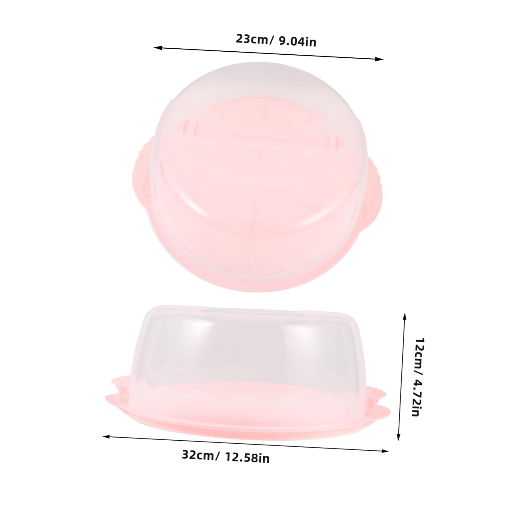 Cabilock Birthday Cake Case Portable Decorative Cake Box Slip-resistant Base Lid