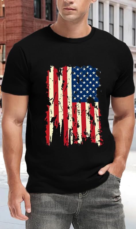 Mens American Flag Shirt USA Air Force Tshirts Patriotic 4th of July T-Shirt Memorial Day Tee Tops - Image 2