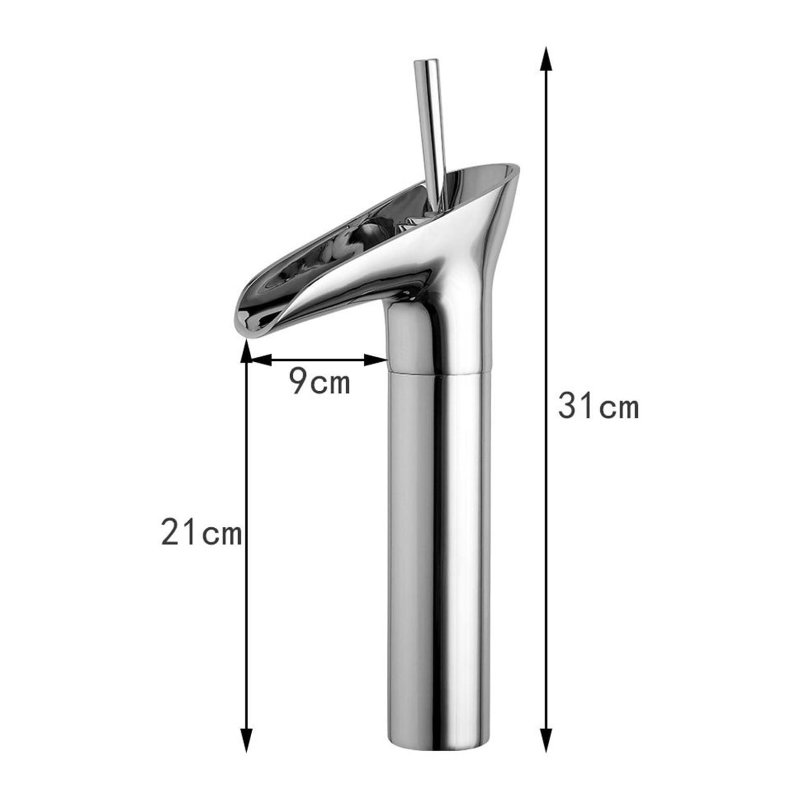 Grifo baño cromo,Cascada Grifo de lavabo,Alto Alto Grifo Mezclador de Baño Antiguo Monomando Grifo Mezclador Baño Lavabo de Latón