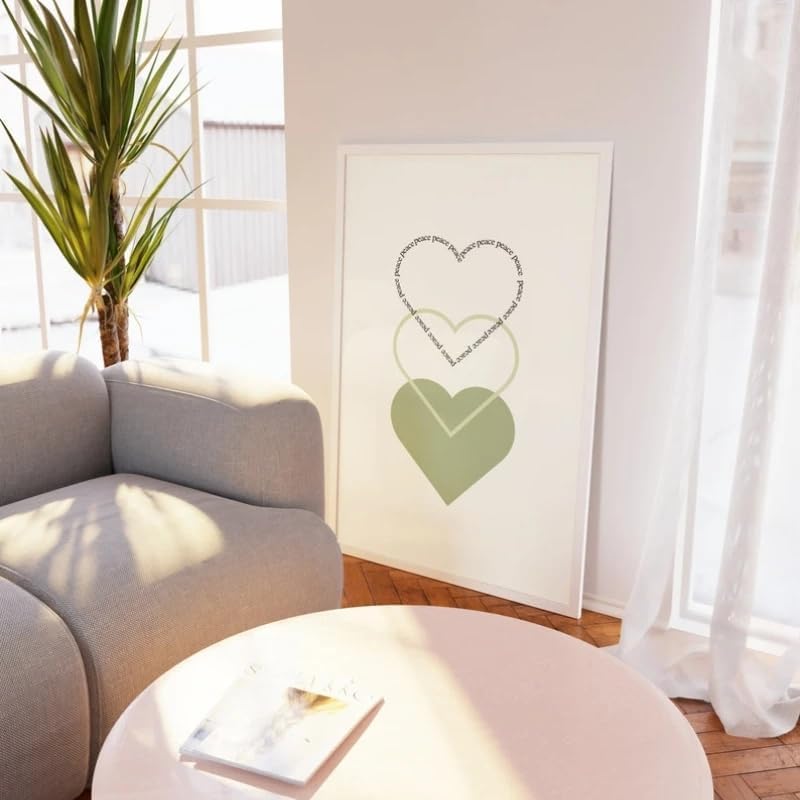 Peinture de cœur rétro simple pour un intérieur chaleureux et doux