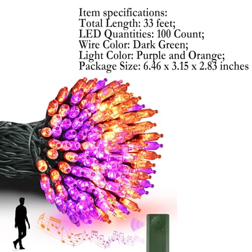 Tcamp Battery Operated Halloween Lights Motion Activated Sync with Music - image 2