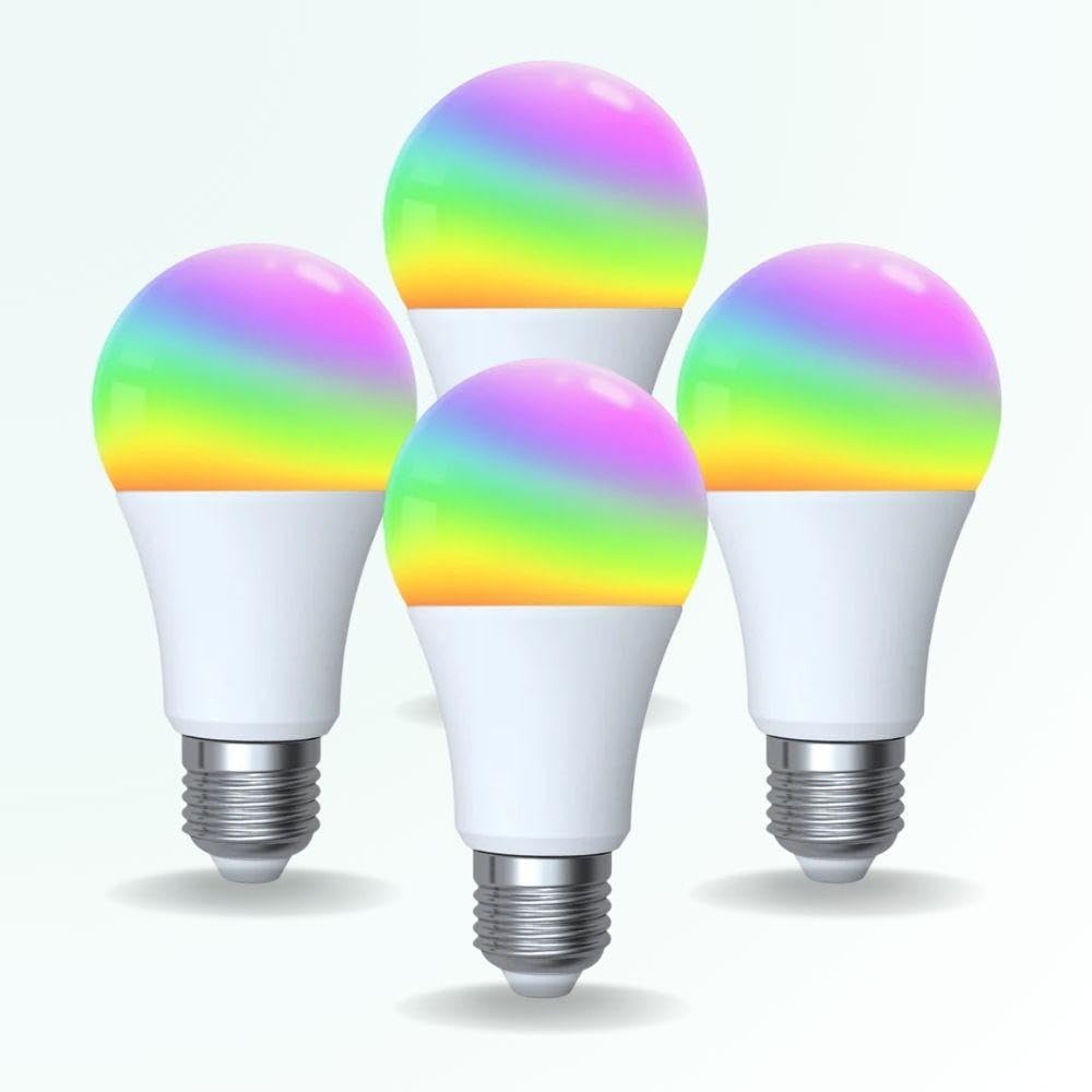 ZenGO Pack 4 Ampoule connectée WIFI LED E27 14W, 1500lm, Multicolore, 2700K-6500K, Compatible Alexa, Google Home, SmartLife et Tuya