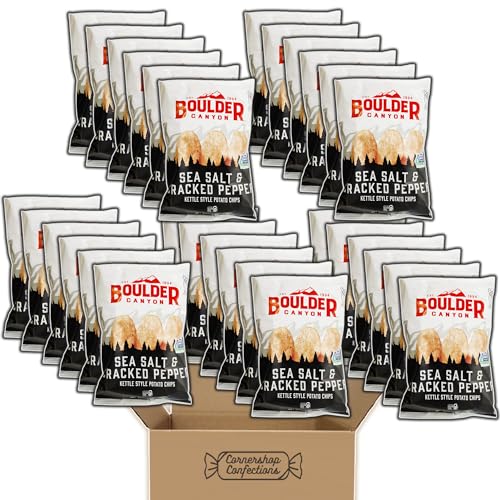 Boulder Canyon Kettle Chips Sea Salt & Cracked Pepper Bulk Pack 30
