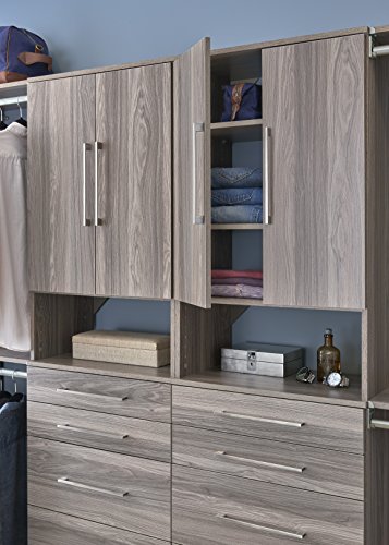 Image of ClosetMaid SuiteSymphony Wood Closet 25-Inch Door Set Pair, Add On Accessory, Modern Style, for Storage, Clothes, Natural Gray /Satin Nickel