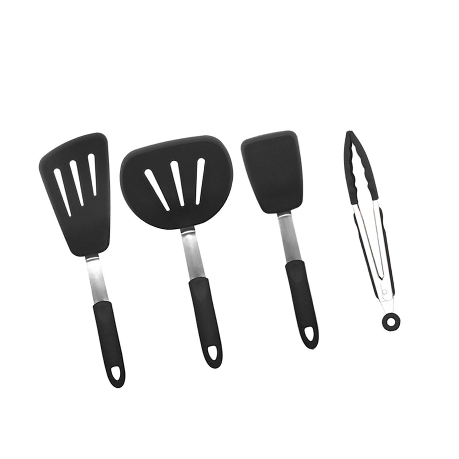 TEMOOUES Silicone Spatula Slotted Turner, Easy Ergonomic Grip for Kitchen Utensils Silicone Spatula Slotted Turner Ergonomic Handle Cooking Tool