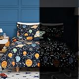 Twin Comforter Set for Boys - 3 Pieces Space Twin XL Bedding Set with 1 Comforter, 1 Decor Pillow, 1 Pillow Sham