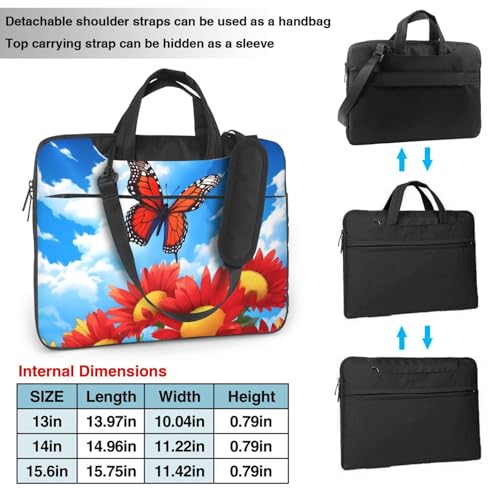 Maletín para portátil 15.6 pulgadas impermeable rojo floral miniatura 4