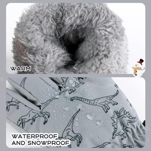 Image of Duoyeree Kids Waterproof Ski Gloves Warm 5-Fingered Winter Accessories for Boys & Girls Aged 4-13.