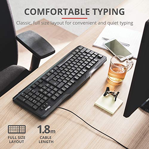 Trust Classicline Tastiera Resistente all'Acqua, USB, Nero [Layout Italiano]
