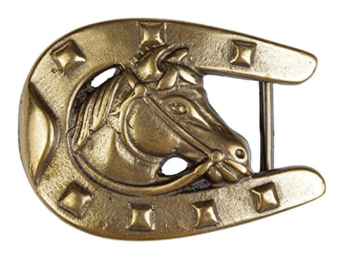 Geile-Fun-T-Shirts Gürtel-Schnalle Pferdekopf Hufeisen Gürtelschließe Wechsel-Schliesse Geburtstag-Geschenk Accessoire 7,5 x 5,5 cm 40 mm Cover
