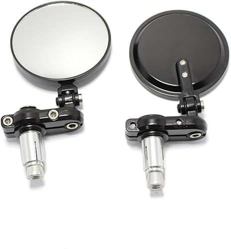 Miniatura 1 de Espejos laterales plegables negros de 3 pulgadas, redondos, 7/8 pulgadas, para Harley Davidson Kawasaki Suzuki Yamaha Cruiser Dirt Bike Scooter ATV