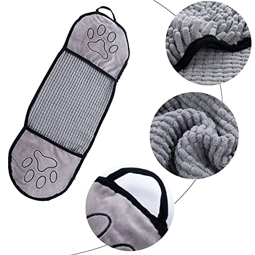 Haustier Handtuch, Super Saugfähig Haustier Handtuch, Hundetuch Mikrofaser Hundehandtuch, Haustier Badetuch, für Katzen und Hunde, Langlebig, Schnell Trocknend, Maschine Waschbar, Verdicken, Grau